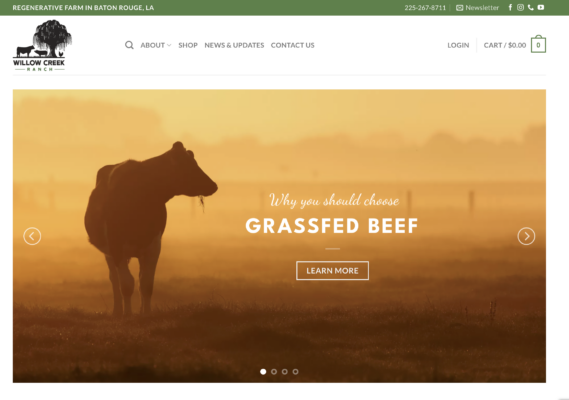 regenerative farm in Baton Rouge specializing in grass-fed beef and pastured pork